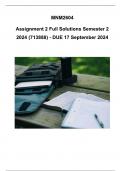 MNM2604 Assignment 2 &lpar;COMPLETE ANSWERS&rpar; Semester 2 2024 &lpar;713888&rpar; - DUE 17 September 2024