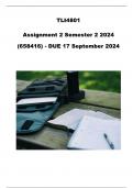 TLI4801 Assignment 2 Semester 2 2024 &lpar;658416&rpar; - DUE 17 September 2024