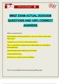 SMQT EXAM ACTUAL 2025&sol;2026 QUESTIONS AND 100&percnt; CORRECT ANSWERS