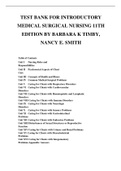 Test Bank for Introductory Medical surgical nursing 11th Edition by Timby Smith