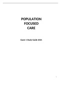 POPULATION FOCUSED CARE     Exam 1 Study Guide 2021| Nova Southeastern University