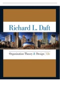Test Bank for Organization Theory and Design 12th Edition by Richard L. Daft. Includes all Chapters 1-13 Questions And Answers( Complete Solution)