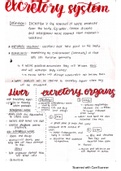 Excretion notes 