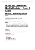 NURS 6552 / NURS6552 WOMEN'S HEALTH MODULE 1, 2 and 3 EXAM. QUESTIONS AND ANSWERS.