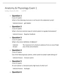 Anatomy & Physiology Exam 1 2021 exam practice questions and answers 100&percnt; solved solution 