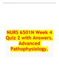NURS 6501N Week 4 Quiz 2 with Answers. Advanced Pathophysiology.