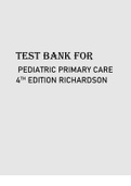 TEST BANK FOR PEDIATRIC PRIMARY CARE 4TH EDITION RICHARDSON