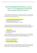 Hesi Mental Health Rn Questions & Answers from V1-V3 Test Banks and Actual Exams (Latest Update 2021/2022) Grade A+                             (by Proreader)