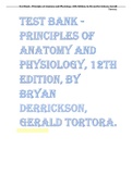 Test Bank - Principles of Anatomy and Physiology, 12th Edition, by Bryan Derrickson, Gerald Tortora.