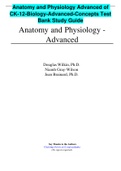 Anatomy and Physiology Advanced of CK-12-Biology-Advanced-Concepts Test Bank Study Guide