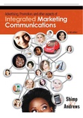 Test Bank (Complete Download) for Advertising Promotion and Other Aspects of Integrated Marketing Communications, 9th Edition, Terence A. Shimp, J. Craig Andrews. Ch 1-23 410 Pages.