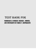 TEST BANK FOR MARRIAGES FAMILIES CHANGES CHOICES AND CONSTRAINTS BY NIJOLE