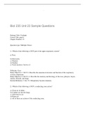 Biol 235 Unit 23 Sample Questions complete solutions