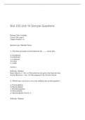 Biol 235 Unit 14 Sample Questions and answers 