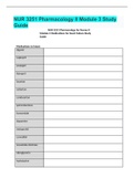 NUR 3251 Pharmacology II Module 3 Study Guide