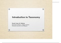 Introduction To Taxonomy