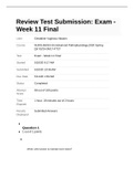 Review Test Submission: Exam - Week 11 Final Advanced Pathophysiology.2020 Spring