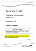 Introduction to Programming II COS1512 Semesters 1 & 2 UPDATED