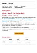 HPR 205 Week 1 The Human Body Health & Disease practice exam solution (30/30 points )