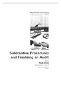 University of South Africa AUE 3702| Substantive Procedures and Finalizing an Audit Semester 1 & 2