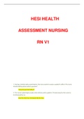 Exam (elaborations) 2020/2021 HESI HEALTH ASSESSMENT NURSING RN V1 100 Questions with answers