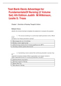 Exam (elaborations) Test Bank Davis Advantage for Fundamentals Of Nursing (2 Volume Set) 4th Edition Judith M. Wilkinson, Leslie S. Treas