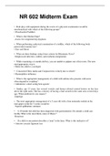 Exam &lpar;elaborations&rpar; NR 602 Midterm Exam Graded A&plus;&lpar;2021 Exam&rpar;