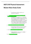 Exam (elaborations) NUR 2180 Physical Assessment Module 9 Quiz Study Guide with complete solution(latest update 2021)