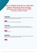     Exam 2&colon; NUR202&sol; NUR 202 &lpar;New 2024&sol; 2025 Update&rpar; Maternal Newborn Nursing &vert;  Questions and Verified Answers&vert; 100&percnt; Correct&vert; A Grade&ndash; Fortis 