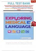 FULL TEST BANK Exploring Medical Language&colon; A Student-Directed Approach 10th Edition by Myrna LaFleur Brooks RN BEd &lpar;Author&rpar; latest Update Graded A&plus;     