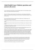Adult Health Exam 2 Diabetes questions and answers all correct