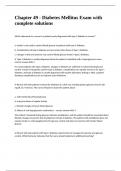 Chapter 49 - Diabetes Mellitus Exam with complete solutions