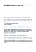 BIO 210 LECTURE EXAM A  questions with verified answers