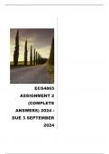 ECS4865 ASSIGNMENT 2 &lpar;COMPLETE ANSWERS&rpar; 2024 - DUE 3 SEPTEMBER 2024