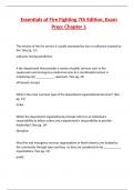 Essentials of Fire Fighting 7th Edition&comma; Exam Prep&colon; Chapter 1