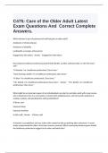  C475&colon; Care of the Older Adult Latest Exam Questions And  Correct Complete Answers&period;