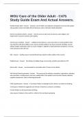  WGU Care of the Older Adult - C475 Study Guide Exam And Actual Answers&period;
