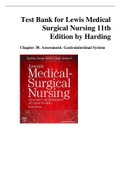 Test Bank for Lewis Medical Surgical Nursing 11th Edition by Harding – Various Assessments Combined: Gastrointestinal System