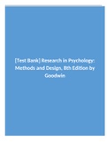 Test bank Research in Psychology Methods and Design 8th Edition