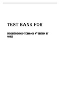 TEST BANK FOR UNDERSTANDING PSYCHOLOGY 9TH EDITION BY MORIS