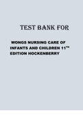 TEST BANK FOR WONGS NURSING CARE OF INFANTS AND CHILDREN 11TH EDITION