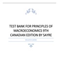 TEST BANK FOR PRINCIPLES OF MACROECONOMICS 9TH CANADIAN EDITION BY SAYRE