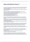 Brain and Behavior Exam  with correct answers 2024