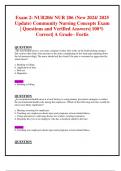 Exam 2&colon; NUR206&sol; NUR 206 &lpar;New 2024&sol; 2025 Update&rpar; Community Nursing Concepts Exam     &vert; Questions and Verified Answers&vert; 100&percnt; Correct&vert; A Grade&ndash; Fortis 