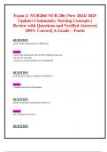 Exam 2&colon; NUR206&sol; NUR 206 &lpar;New 2024&sol; 2025 Update&rpar; Community Nursing Concepts &vert;  Review with Questions and Verified Answers&vert; 100&percnt; Correct&vert; A Grade &ndash; Fortis   