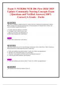 Exam 3&colon; NUR206&sol; NUR 206 &lpar;New 2024&sol; 2025 Update&rpar; Community Nursing Concepts Exam  &vert; Questions and Verified Answers&vert; 100&percnt; Correct &vert; A Grade &ndash; Fortis 