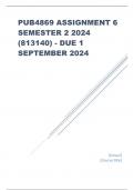 PUB4869 Assignment 6 Full Solutions Semester 2 2024