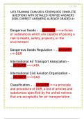 IATA TRAINING EXAM 2024 STUDYGUIDE COMPLETE  QUESTIONS WITH DETAILED VERIFIED ANSWERS  &lpar;100&percnt; CORRECT ANSWERS&rpar; ALREADY GRADED A&plus; 