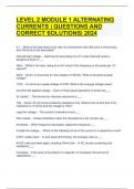 LEVEL 2 MODULE 1 ALTERNATING CURRENTS &vert; QUESTIONS AND CORRECT SOLUTIONS&vert; 2024