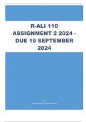 R-ALI 110 Assignment 2 2024 - 100&percnt; VERIFIED SOLUTIONS